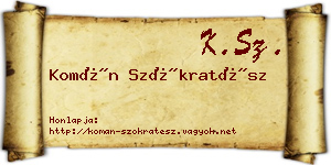 Komán Szókratész névjegykártya